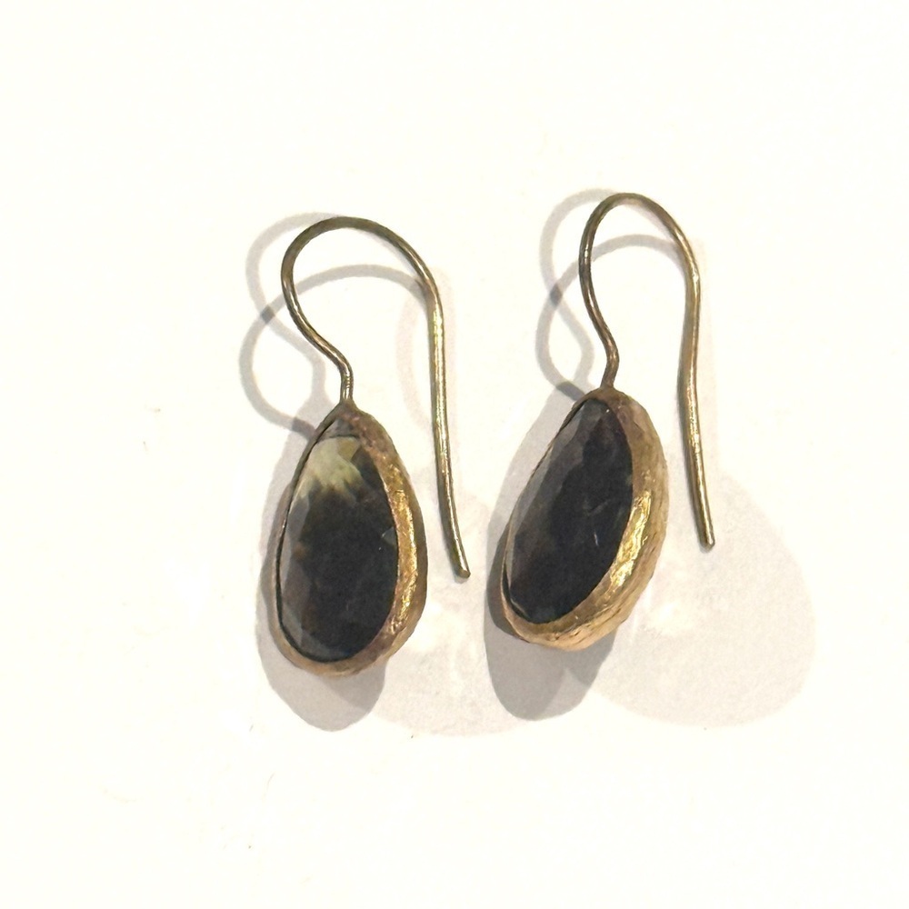 Elegant Gold and Brown Drop Earrings